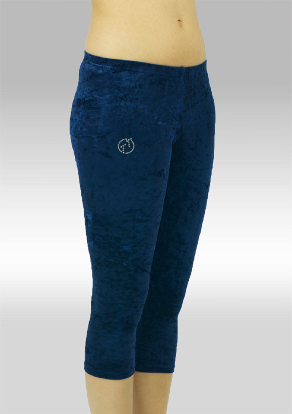 Collant trois quarts en Velours Bleu 754ma